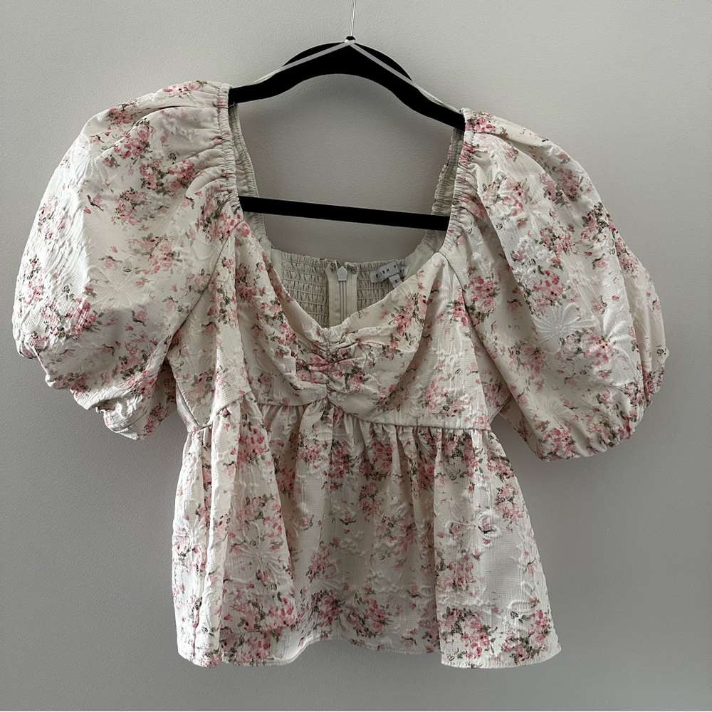 ENGLISH FACTORY Floral Puff Sleeve Blouse